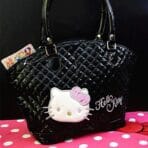 bolso hello kitty cuero negro