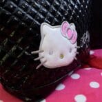 bolso hello kitty cuero negro