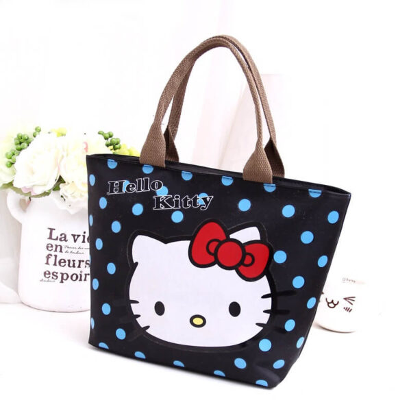 bolso hello kitty lunares negro