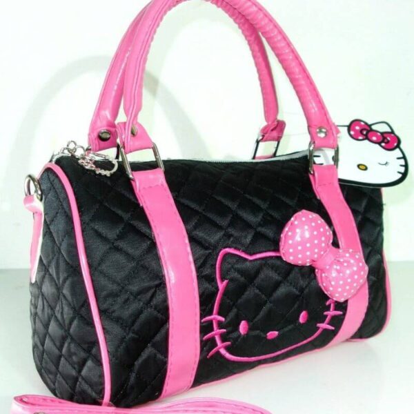 bolso hello kitty negro y rosa