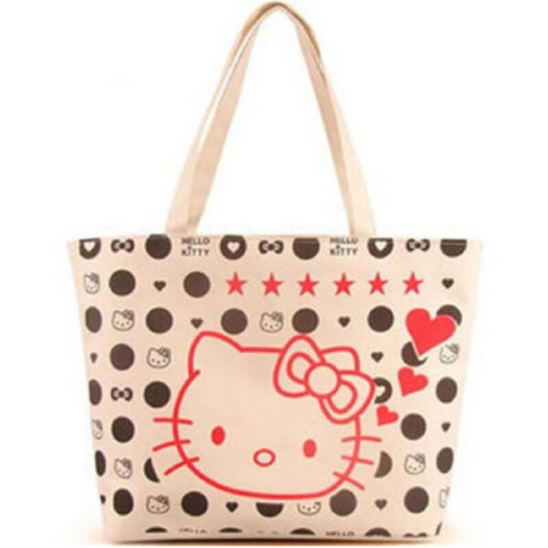 bolso hello kitty tela beige