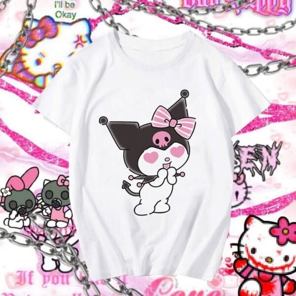 camiseta hello kitty kuromi corazon