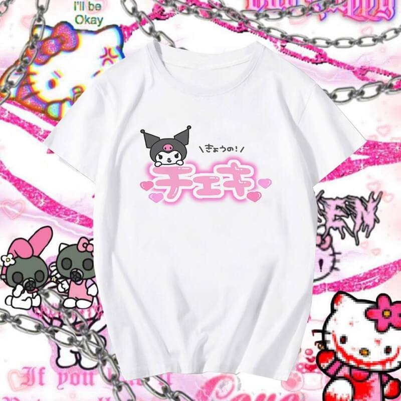 camiseta hello kitty kuromi kanji camiseta hello kitty kuromi kanji
