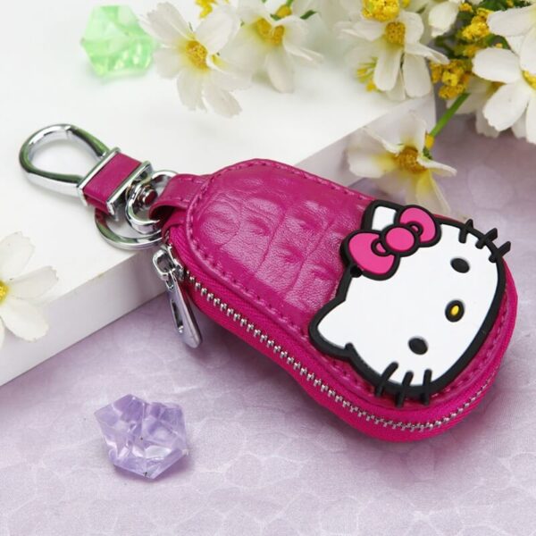 llavero hello kitty cuero color rosa