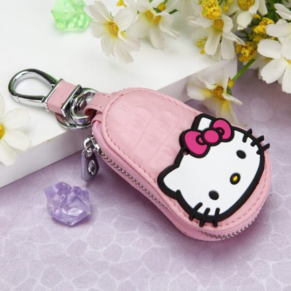 llavero hello kitty cuero rosa