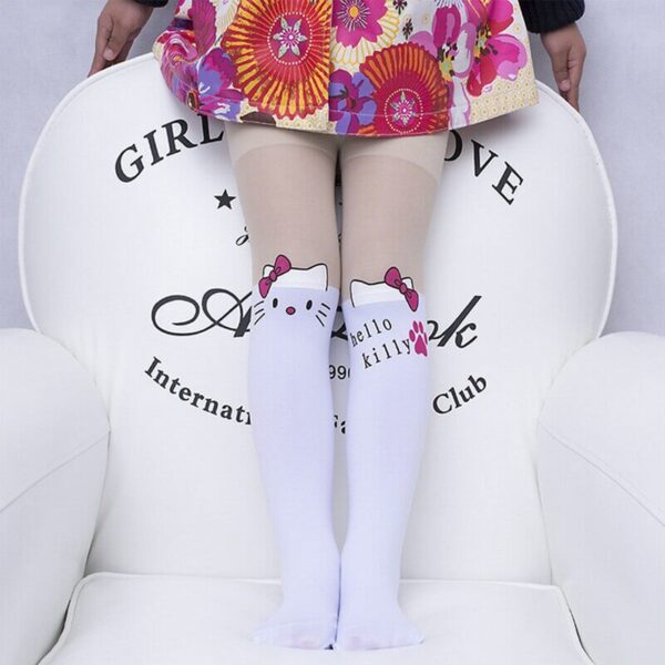 medias hello kitty blanco y marron