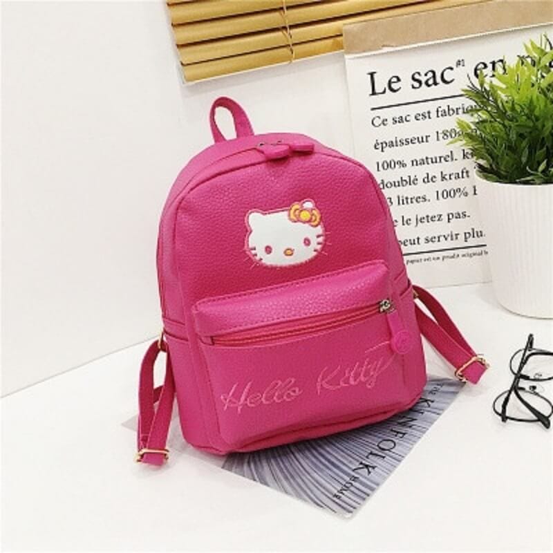 mochila de hello kitty rosa cuero