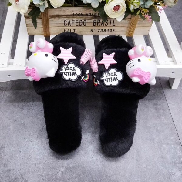 pantuflas hello kitty peluche negro