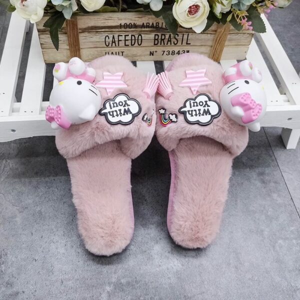pantuflas hello kitty peluche rosa