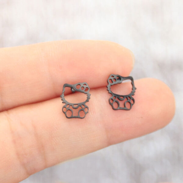 pendientes hello kitty negro