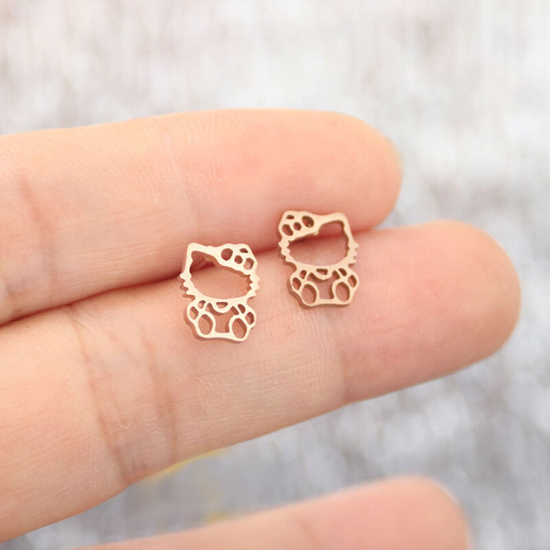pendientes hello kitty oro rosado