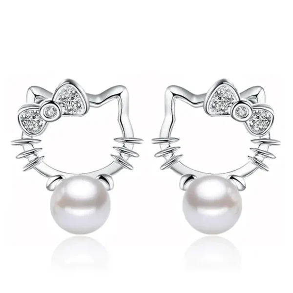 pendientes hello kitty perla