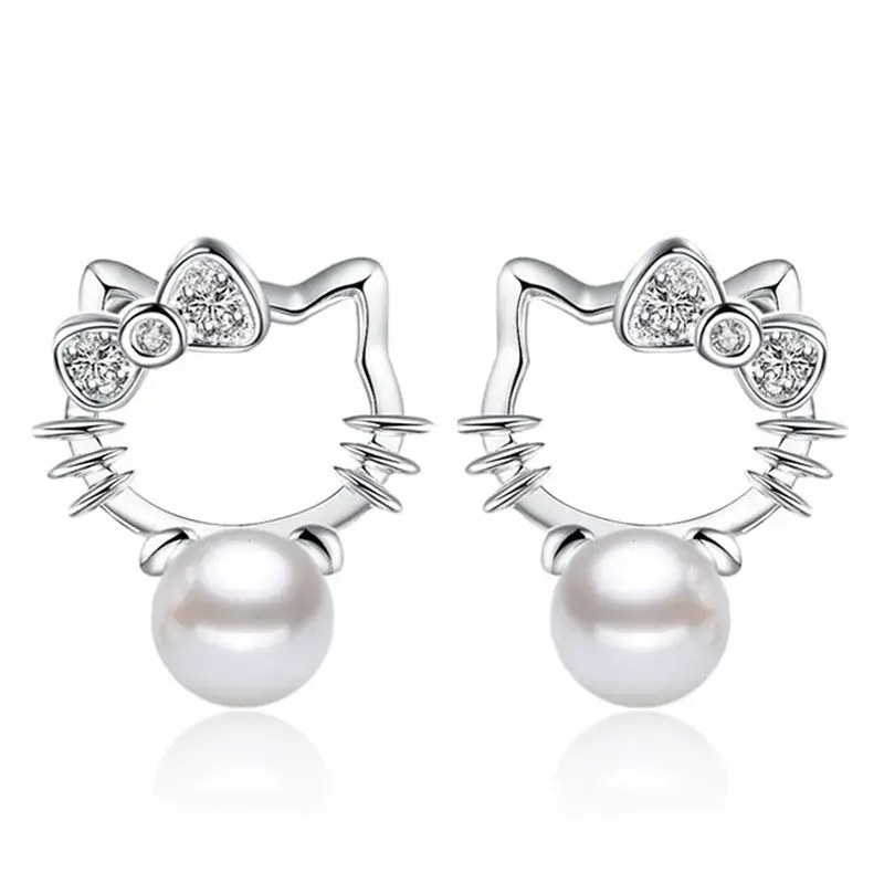 pendientes hello kitty perla