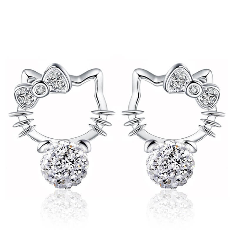 pendientes hello kitty piedra lunar
