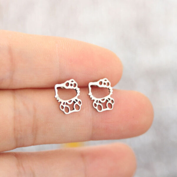 pendientes hello kitty plata