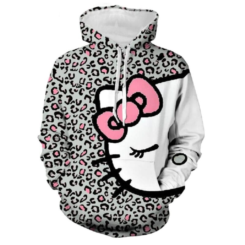 sudadera hello kitty invierno leopardo