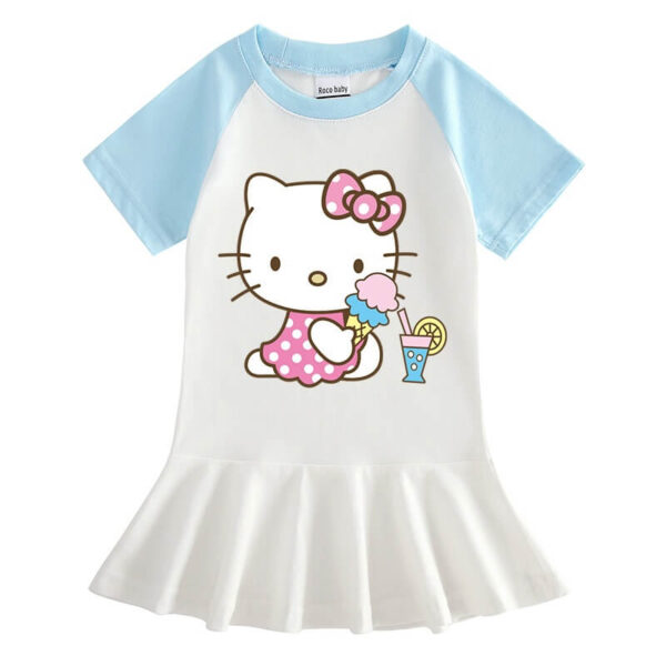 vestido hello kitty helado azul