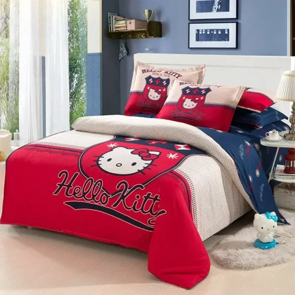 funda nordica hello kitty azul blanco rojo