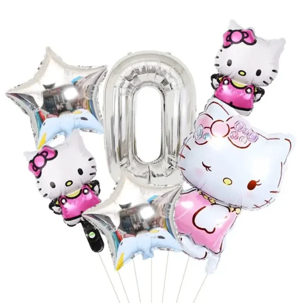 globos hello kitty plateados