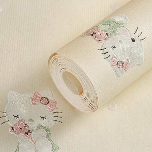 papel pintado hello kitty 3d amarillo