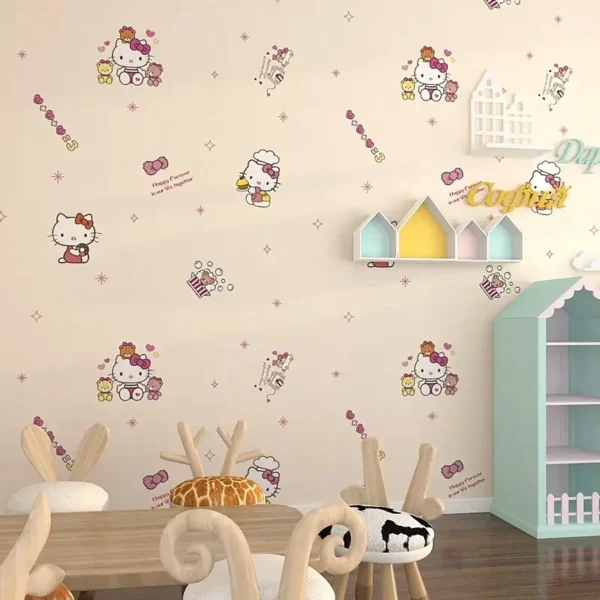 papel pintado hello kitty amarillo