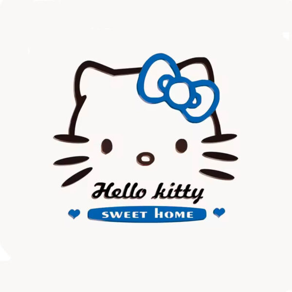pegatina hello kitty azul negro