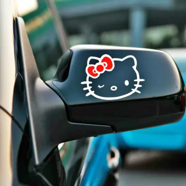 pegatina hello kitty blanco rojo