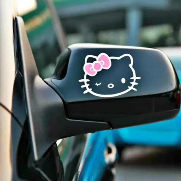 pegatina hello kitty blanco rosa
