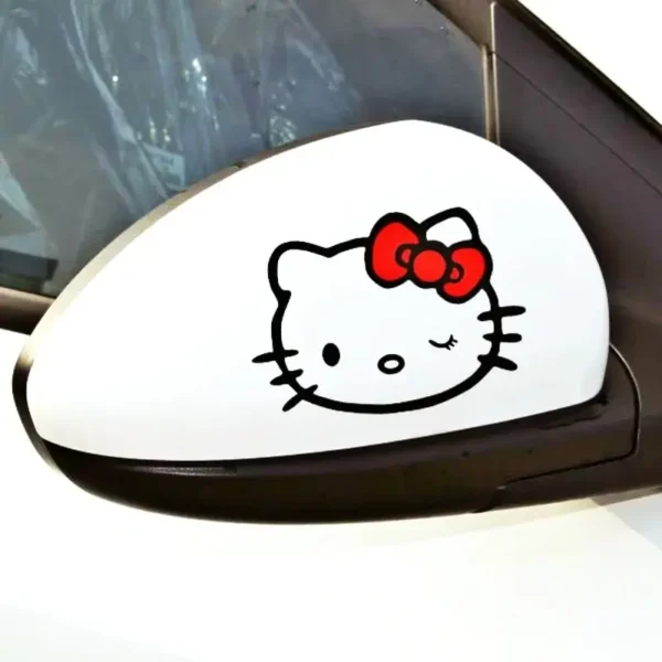 pegatina hello kitty negro rojo