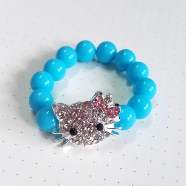 pulsera hello kitty perla azul