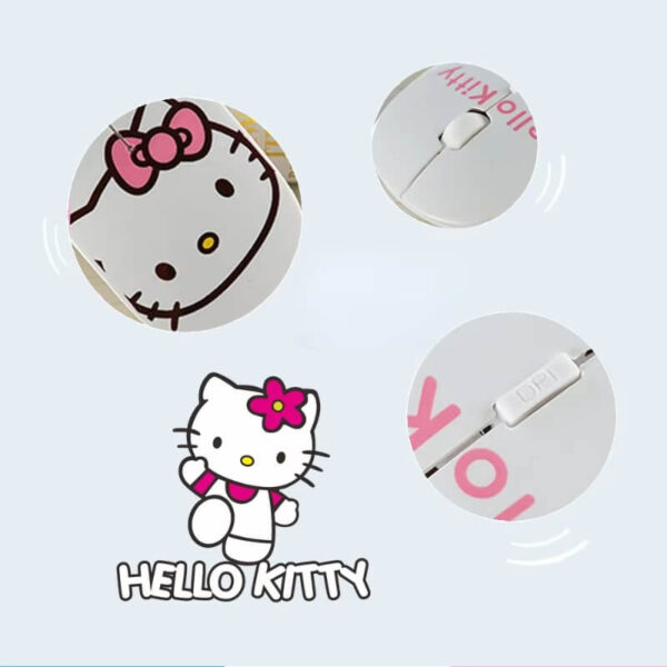 raton hello kitty blanco inalambrico