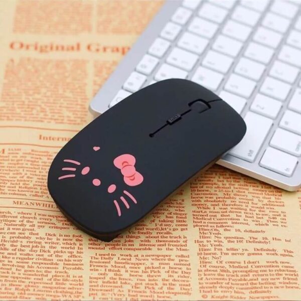 raton hello kitty negro inalambrico