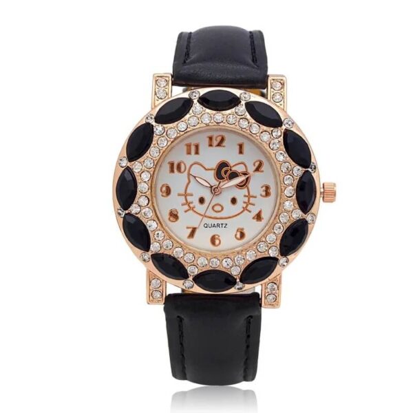 reloj hello kitty piedra negra