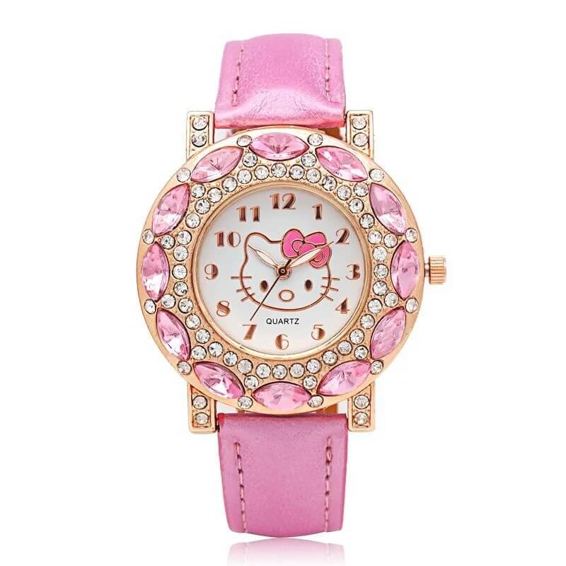 reloj hello kitty piedra rosa