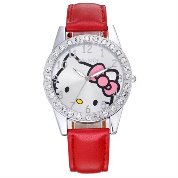 reloj hello kitty rojo cuero