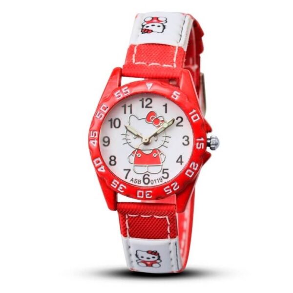 reloj hello kitty tela roja