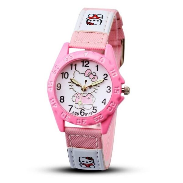 reloj hello kitty tela rosa