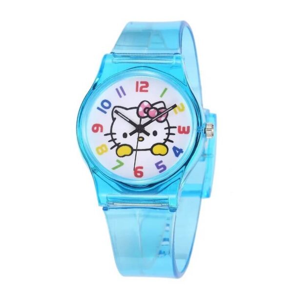 reloj hello kitty transparente azul