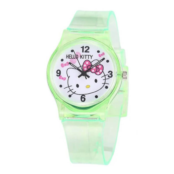 reloj hello kitty transparente verde