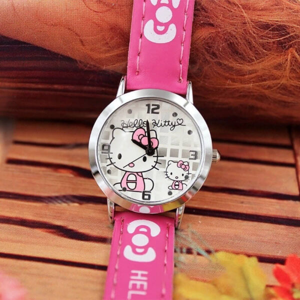 reloj rosa con hello kitty
