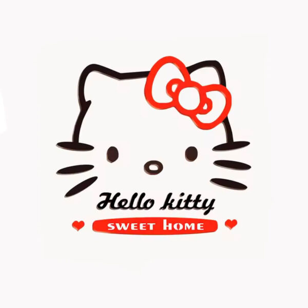 sticker hello kitty negro rojo