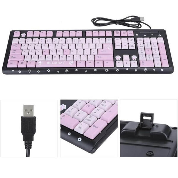teclado hello kitty negro